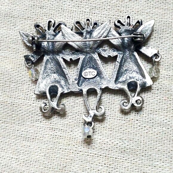 Vintage TC Silver Angels Brooch - Picture 6 of 7